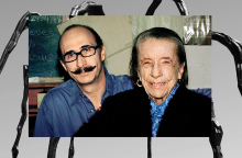 Ο ζωγράφος Δημήτρης Γέρος μαζί με τη Louise Bourgeois, το 2000