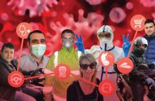 Εργαζόμενοι που δουλεύουν εν μέσω πανδημίας κορωνοϊού