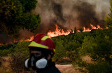 Στιγμιότυπο από τη φωτιά στη Βαρυμπόμπη