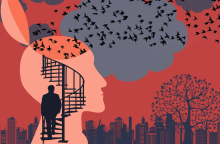 Εικονογράφηση για τον εγκέφαλο και την ψυχολογία