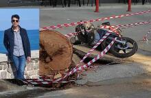 Ο 51χρονος οδηγός που σκοτώθηκε ακαριαία όταν τον καταπλάκωσε δέντρο στο Ηράκλειο Κρήτης- Δίπλα το δίκυκλο στον τόπο του δυστυχήματος