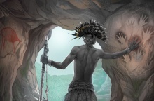 Άνθρωπος των σπηλαίων μετά από ακρωτηριασμό ποδιού