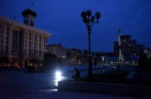 Κτήρια στο Κίεβο χωρίς φωτισμό