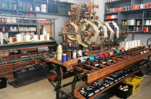 Νηματουργία Μέντης-Αντωνόπουλος (ΝΗ.Μ.Α.) - Μουσείο Μπενάκη - Καρουλίστρα γαλλικής κατασκευής με ιταλικό κινητήρα (1915)