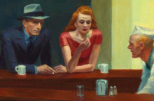 Εικ.: Edward Hopper, «Nighthawks» (1942, λεπτ.)