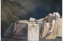 Πίνακας απεικονίζει τη δολοφονία του Ζαν Πολ Μαρά