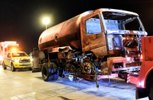 Φωτιά σε βυτιοφόρο