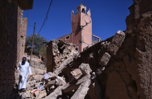 Καταστραμμένο από τον σεισμό στο Μαρόκο τζαμί