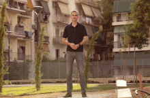 Ο Κώστας Μπακογιάννης στο πάρκο Κοροπούλη