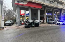 Εικόνα από το τροχαίο ατύχημα στη Θεσσαλονίκη