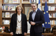 H Εύη Χριστοφιλοπούλου με τον Κυριάκο Μητσοτάκη