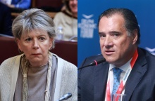 Έλενα Ακρίτα και Άδωνις Γεωργιάδης σε κολάζ φωτογραφιών