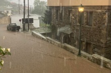Πλημμυρισμένοι δρόμοι στο Νότιο Πήλιο