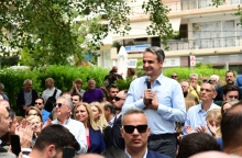 O πρωθυπουργός Κυριάκος Μητσοτάκης σε ομιλία του στα Βριλήσσια