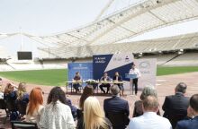 Νίκος Χαρδαλιάς: «Νέα εποχή για το ΟΑΚΑ και τον αθλητισμό στην Αττική» - Υπογραφή σύμβασης για τον εκσυγχρονισμό του σταδίου παρουσία Γιάννη Βρούτση.