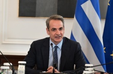 Ο Κυριάκος Μητσοτάκης κατά τη διάρκεια του Υπουργικού Συμβουλίου