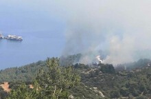 Φωτιά καίει χορτολιβαδική έκταση στην περιοχή Βίκι στη Χίο