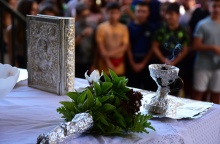 Στιγμιότυπο από την τελετή του αγιασμού σε σχολείο