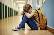 Παιδί καθισμένο στο πάτωμα - Εικόνα που παραπέμπει σε bullying