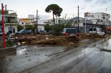 Εικόνα από τις καταστροφές στη Ρόδο από την κακοκαιρία Bora