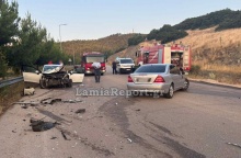 Το σημείο του τροχαίου δυστυχήματος στη Λαμία