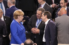 Πάνος Καμμένος, Αλέξης Τσίπρας και Άνγκελα Μέρκελ