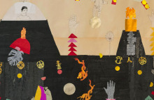 Κλεοπάτρα Τσαλή x DIMY, συλλογή "Τhe Minimum House" (πρωτότυπο έργο, κολάζ σε χαρτί, λεπτομέρεια) 