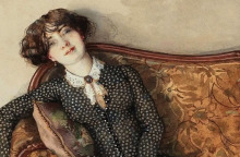 "Νεαρή που ονειροπολεί", υδατογραφία του Κονσταντίν Σομόφ, 1928