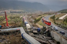 Εικόνα από το σιδηροδρομικό δυστύχημα στα Τέμπη