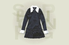 Μακρυμάνικο φόρεμα με πλισέ μίνι φούστα