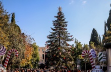 Εικόνα από το στολισμένο για τα Χριστούγεννα Σύνταγμα 