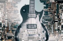 μια κιθάρα κατασκευασμένη με Τεχνητή Νοημοσύνη