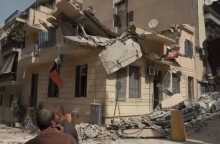 Εικόνα από την κατάρρευση μέρους κτηρίου στο Πασαλιμάνι