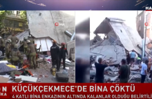 Εικόνες από την κατάρρευση κτιρίου στην Κωνσταντινούπολη