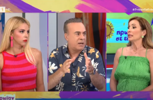 Φώτης Σεργουλόπουλος και Τζένη Μελιτά στην τηλεοπτική τους εκπομπή στην ΕΡΤ