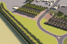 Φωτορεαλιστική απεικόνιση - Χώρος στάθμευσης-λαϊκή αγορά-περίπατος στο αρχαίο τείχος