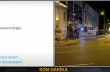 Εικόνα από την τουρκική τηλεόραση με δρόμο κατά τη διάρκεια του σεισμού