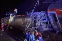 Εικόνα από το σημείο του εκτροχιασμού του τρένου στην Ισπανία