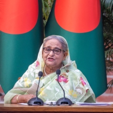 Η ανατραπείσα πρωθυπουργός του Μπανγκλαντές, Σέιχ Χασίνα