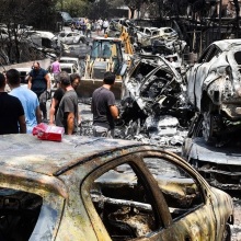 καμμενα αυτοκινητα, δασος, κοσμος