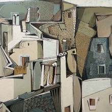 Γιάννης Γαΐτης, Φηρά Σαντορίνης, 1953, από την έκθεση «60 χρόνια ΜΙΕΤ- Αναγνώσεις μιας συλλογής» στο Μουσείο Μπενάκη