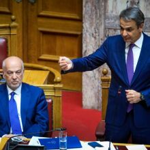 Ο Κυριάκος Μητσοτάκης στην τριτολογία του κατά τη συζήτηση στη Βουλή