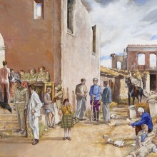 Αλέκος Λεβίδης, Δίκη, 71 x 125 εκ., μικτή τεχνική σε ξύλο, 2025