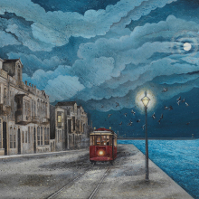 Δάφνη Αγγελίδου, 1922, 2022, ακρυλικά σε καμβά, 80 x 120 εκ.