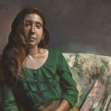 Κώστας Αγγελάκης «Η Ειρήνη ποζάρει» (λάδι σε καμβά, 2021)