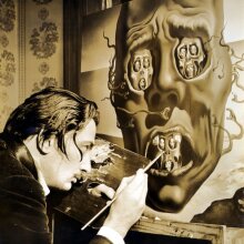 Eric Schaal, Salvador Dalí painting The Face of War, 1941