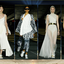 Στιγμιότυπο από την επίδειξη μόδας Dior Cruise 2022 στην Αθήνα, στο Καλλιμάρμαρο