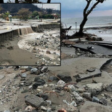 Κόπηκαν δρόμοι στην Εύβοια, καθώς η κακοκαιρία «Αθηνά» έφερε πλημμύρες και προκάλεσε καταστροφές