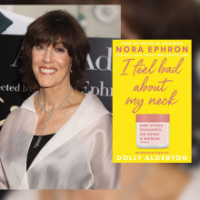 Η δημοσιογράφος Νόρα Έφρον και το εξώφυλλο του βιβλίου της «Νιώθω άσχημα για το λαιμό μου»