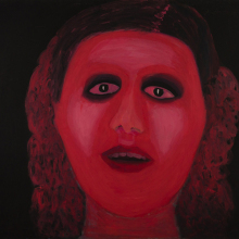 Σίλεια Δασκοπούλου (1936-2006), "Η Μνηστή του Δράκουλα", 1971, Ακρυλικό σε καμβά, 90x116εκ